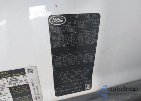 2023 Land Rover Discovery P300 S R-Dynamic из США, поврежденный, VIN SALRT2EXXP2471340